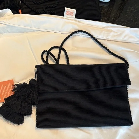 Elegant Black Crossbody Bag with Tassel by PALS - Picture 6 of 8